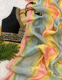 Designer Space Silk Saree with Valmoti Work & Ready Blouse