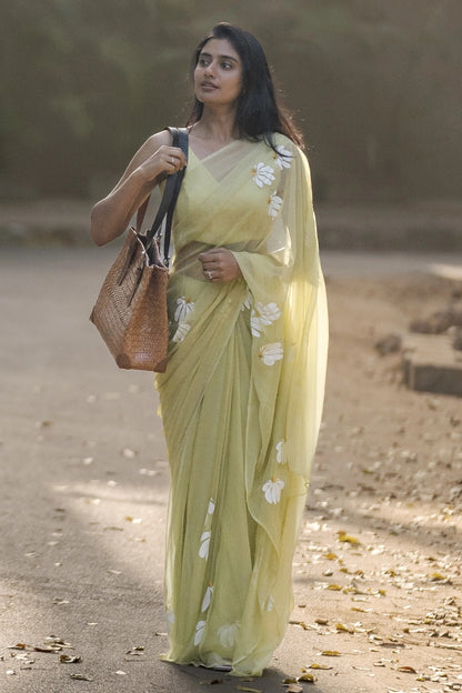 Sareewave Presents Designer Cotton Linen Silk Saree