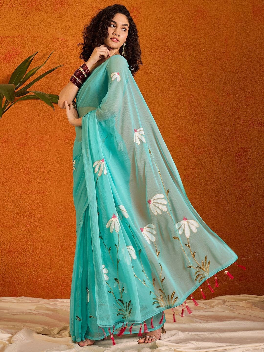 Sareewave Presents Designer Cotton Linen Silk Saree
