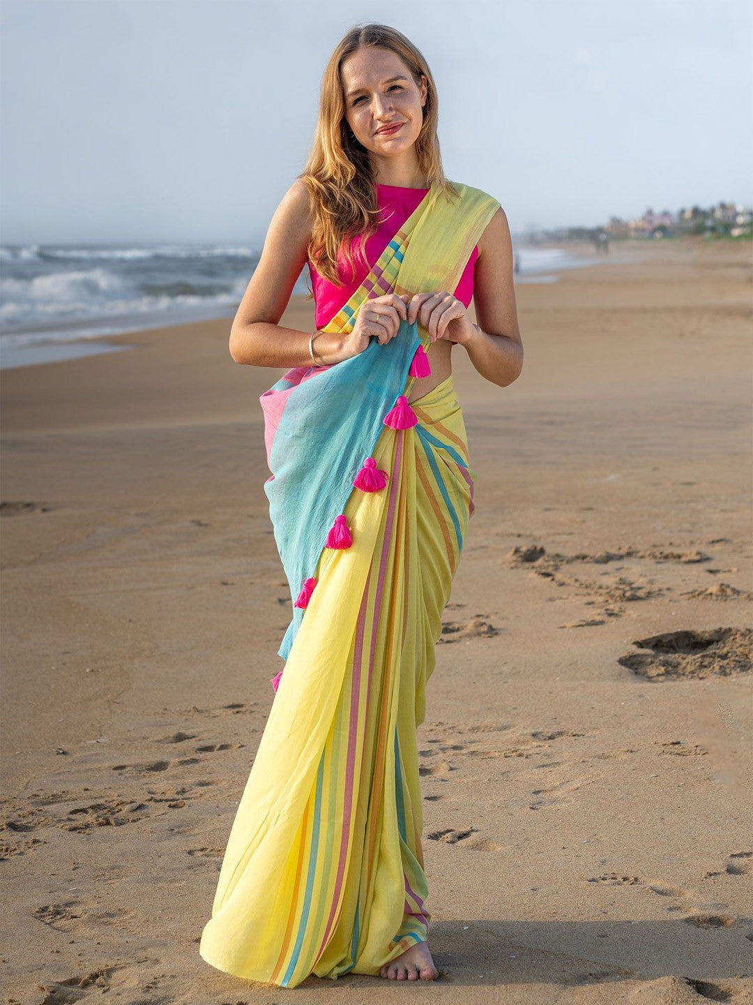 Sareewave Presents Designer Cotton Linen Silk Saree