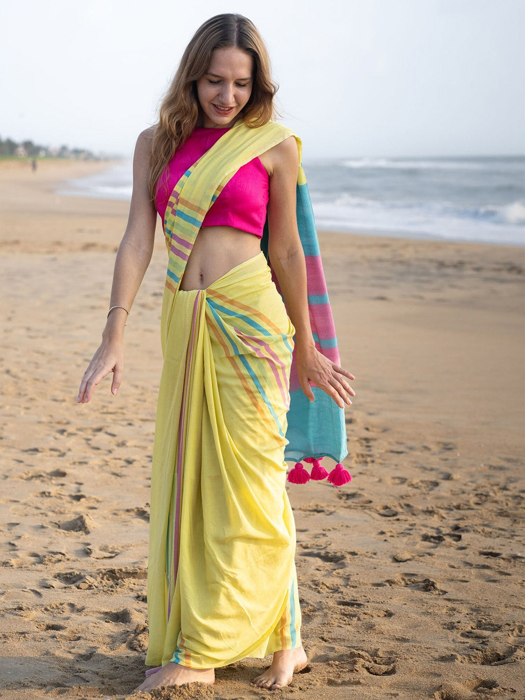 Sareewave Presents Designer Cotton Linen Silk Saree
