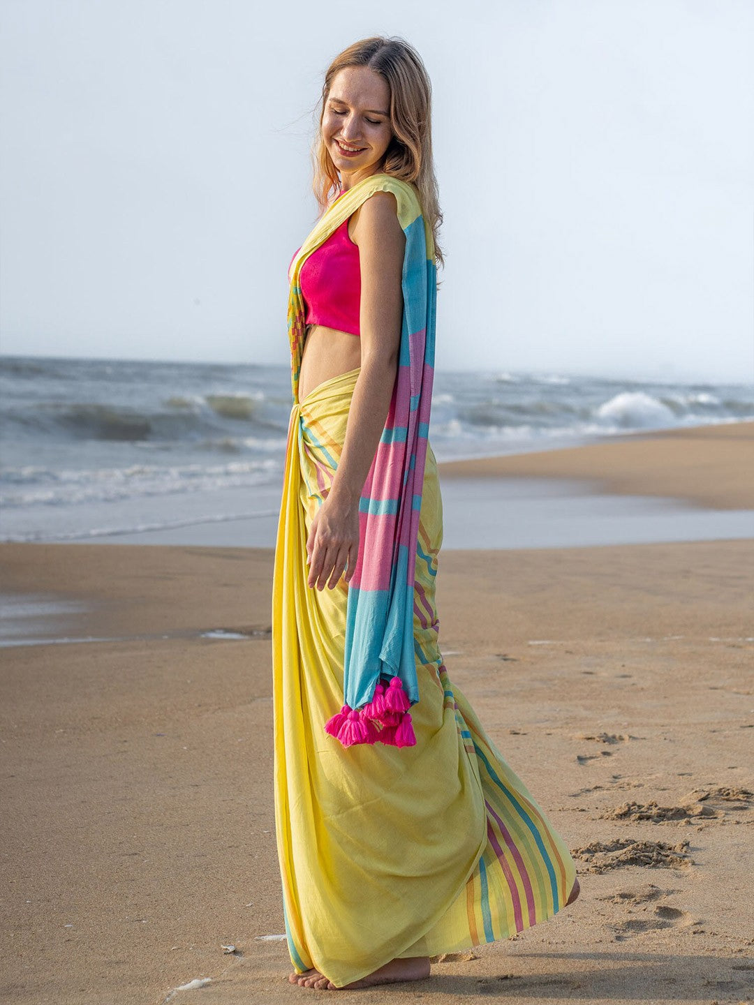 Sareewave Presents Designer Cotton Linen Silk Saree