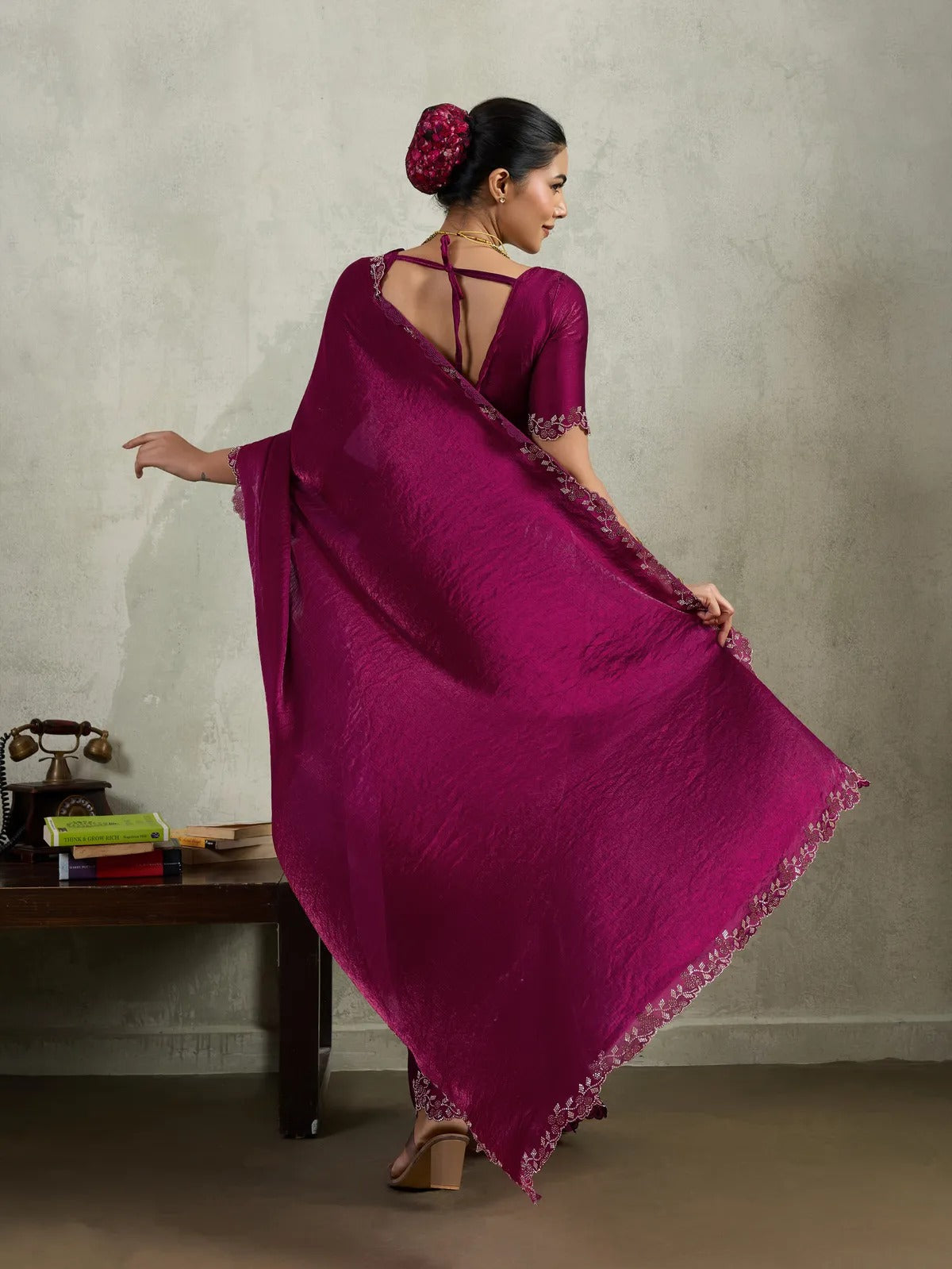 Heavy Beats Work Silk Saree