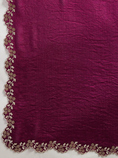 Heavy Beats Work Silk Saree