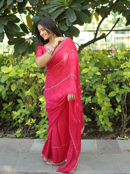 SAREEWAVE PRESENT SPACE SILK SAREE