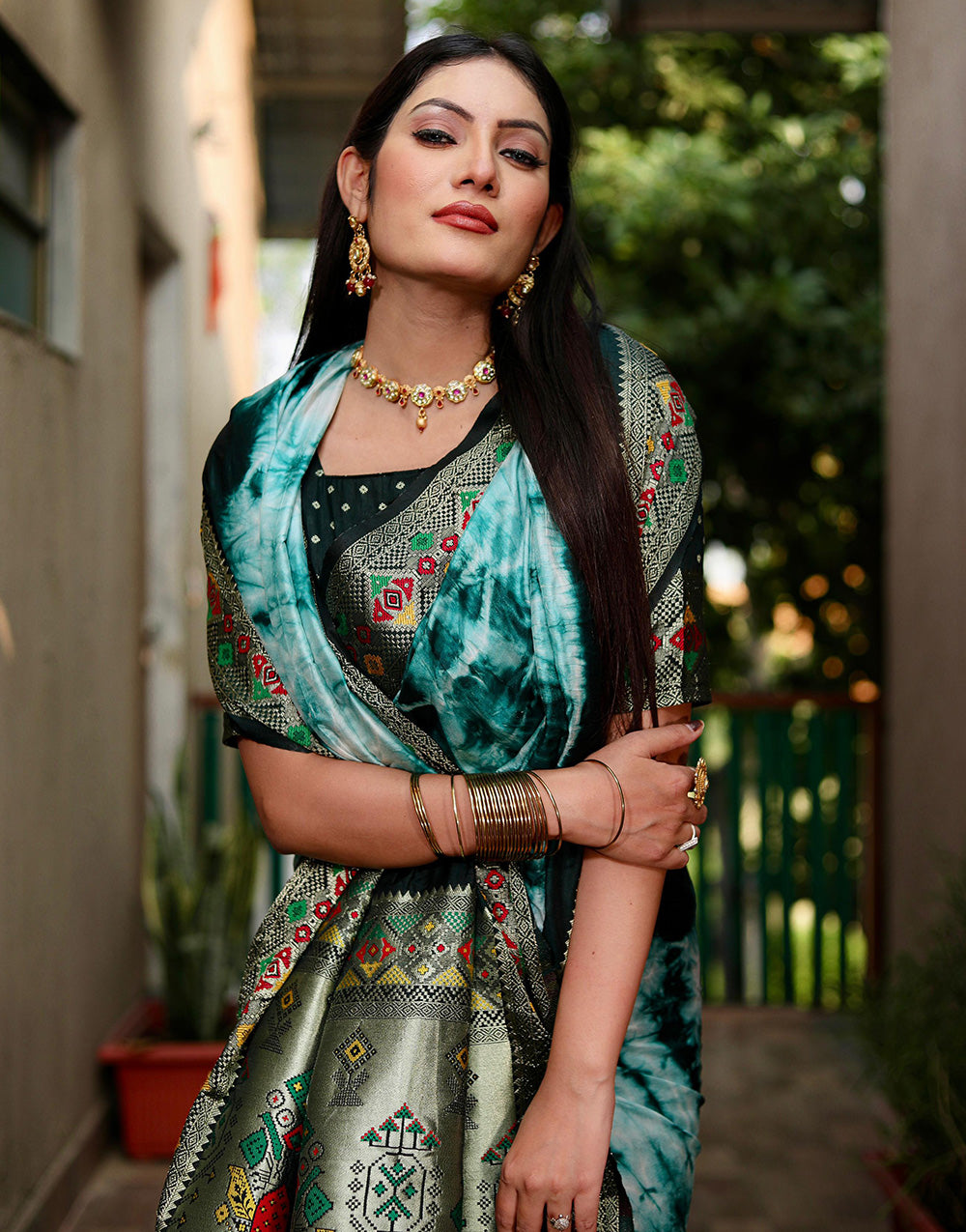 Dark Green Paithani Silk Saree With Weaving Work
