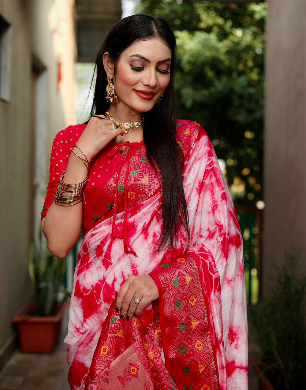 Red Paithani Silk Saree With Weaving Work