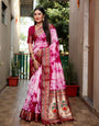 Rose Pink Paithani Silk Saree With Weaving Work