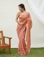 Buff Brown Georgette Saree With Embroidery sequence work