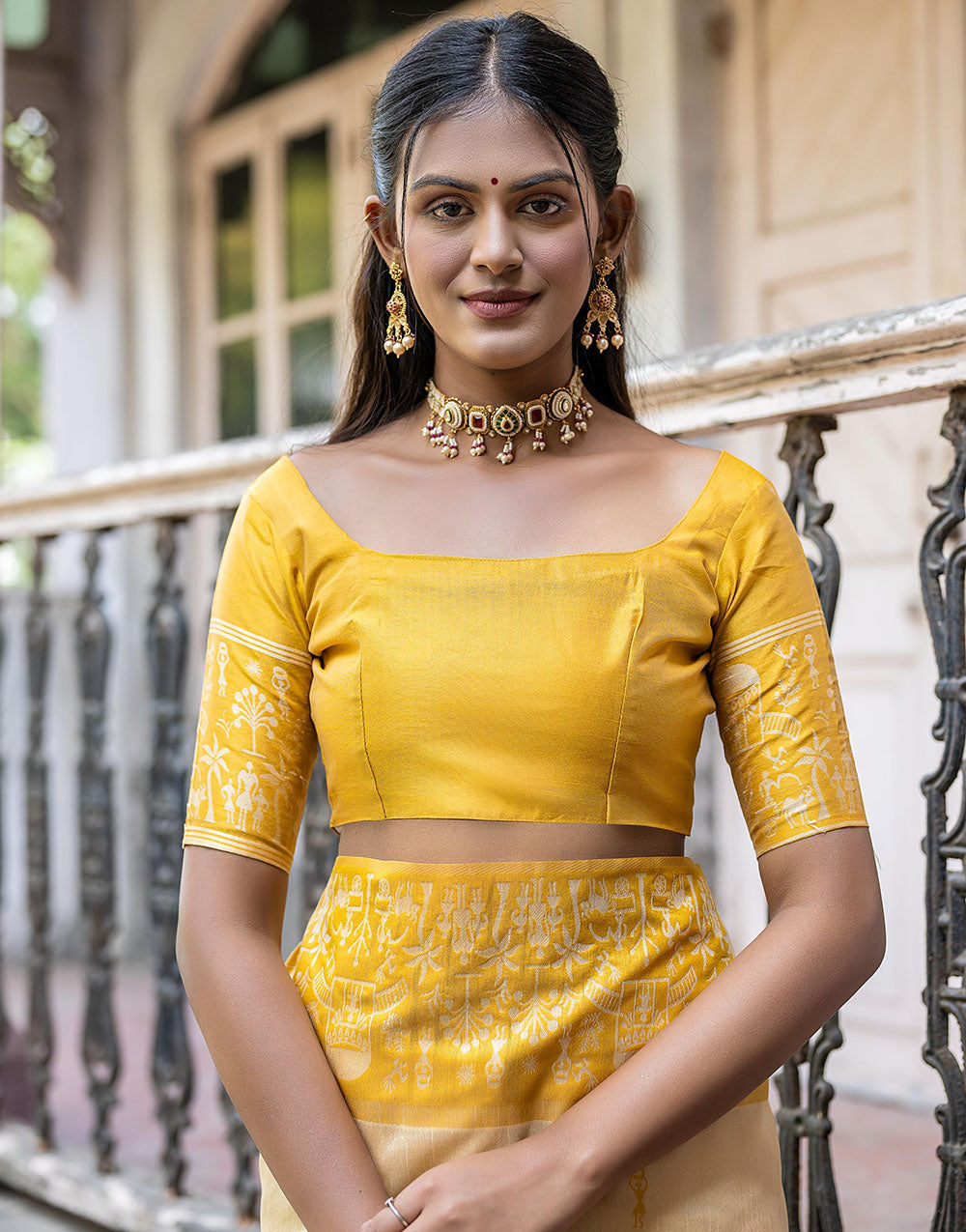 Saffron Yellow Soft Handloom Raw Silk Saree With Weaving Work