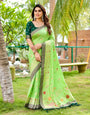 Light Green Dola Silk Saree With Weaving Work