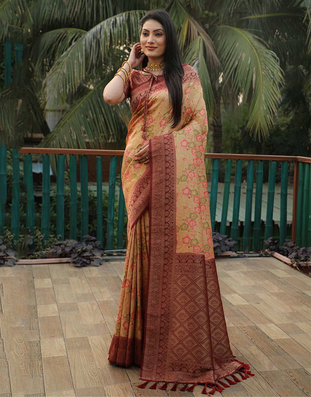 Sherbert Orange Kanjivaram Soft Silk Saree With Weaving Work