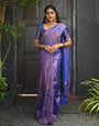 Blue Soft Lichi Silk Saree With Beautiful Rich Pallu