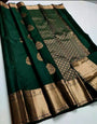 Green Soft Silk Saree With Zari Weaving