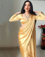 Chiku Satin Ready To Wear Saree