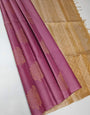 Light Pink Silk Saree With Zari Weaving Work