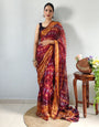 Maroon Soft Georgette Ready To Wear Saree