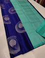 Blue Silk Saree With Zari Weaving Work