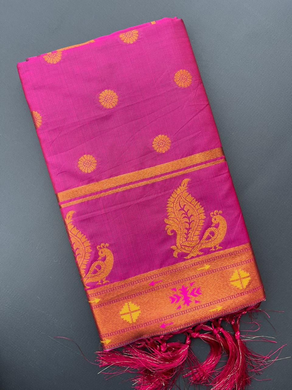 Pink Colour Premium Paithani Silk Saree
