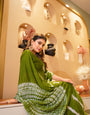 Awesome Heavy Saree With Hand Leriya With Sibori Work