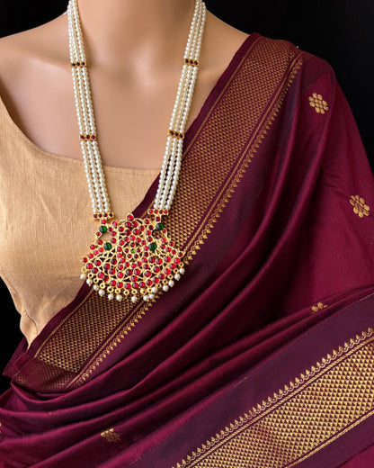 Purple Colour Silk Saree With Zari Weaving Work