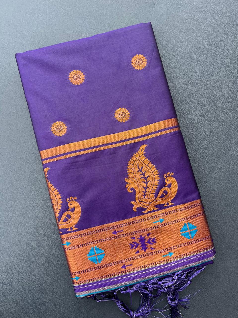 Purple Colour Premium Paithani Silk Saree