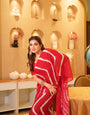 Awesome Heavy Saree With Hand Leriya With Sibori Work
