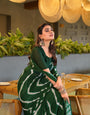 Awesome Heavy Saree With Hand Leriya With Sibori Work