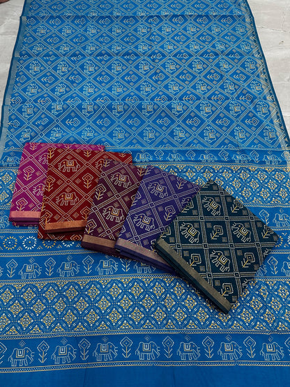 Sareewave Presents Designer Gadhval Bandhni Saree