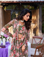 Mahendi Designer Saree In Weightless Marble With Floral Print And Pearl