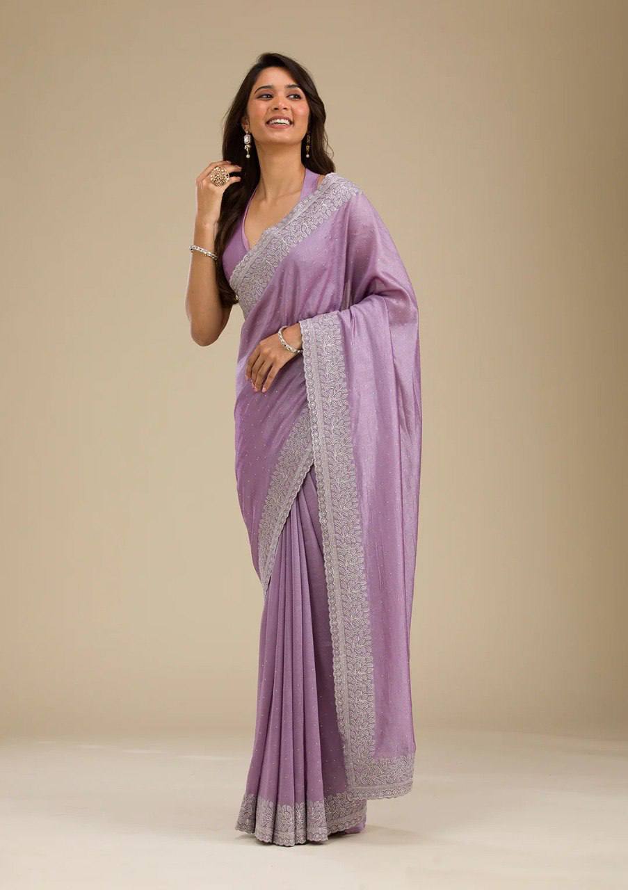 PURE SOFT  RANGOLI SAREE WITH EMBROIDERY BLOUSE PIECE
