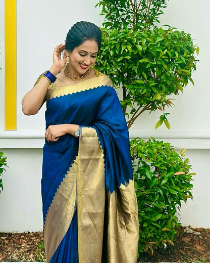 Banarasi Silk Saree With Zari Weaving Work