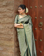 Banarasi Silk Saree With Zari Weaving Work
