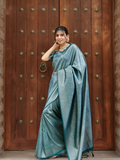 Banarasi Silk Saree With Zari Weaving Work