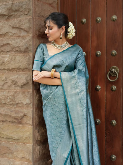 Banarasi Silk Saree With Zari Weaving Work