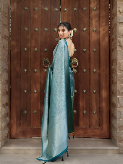 Banarasi Silk Saree With Zari Weaving Work