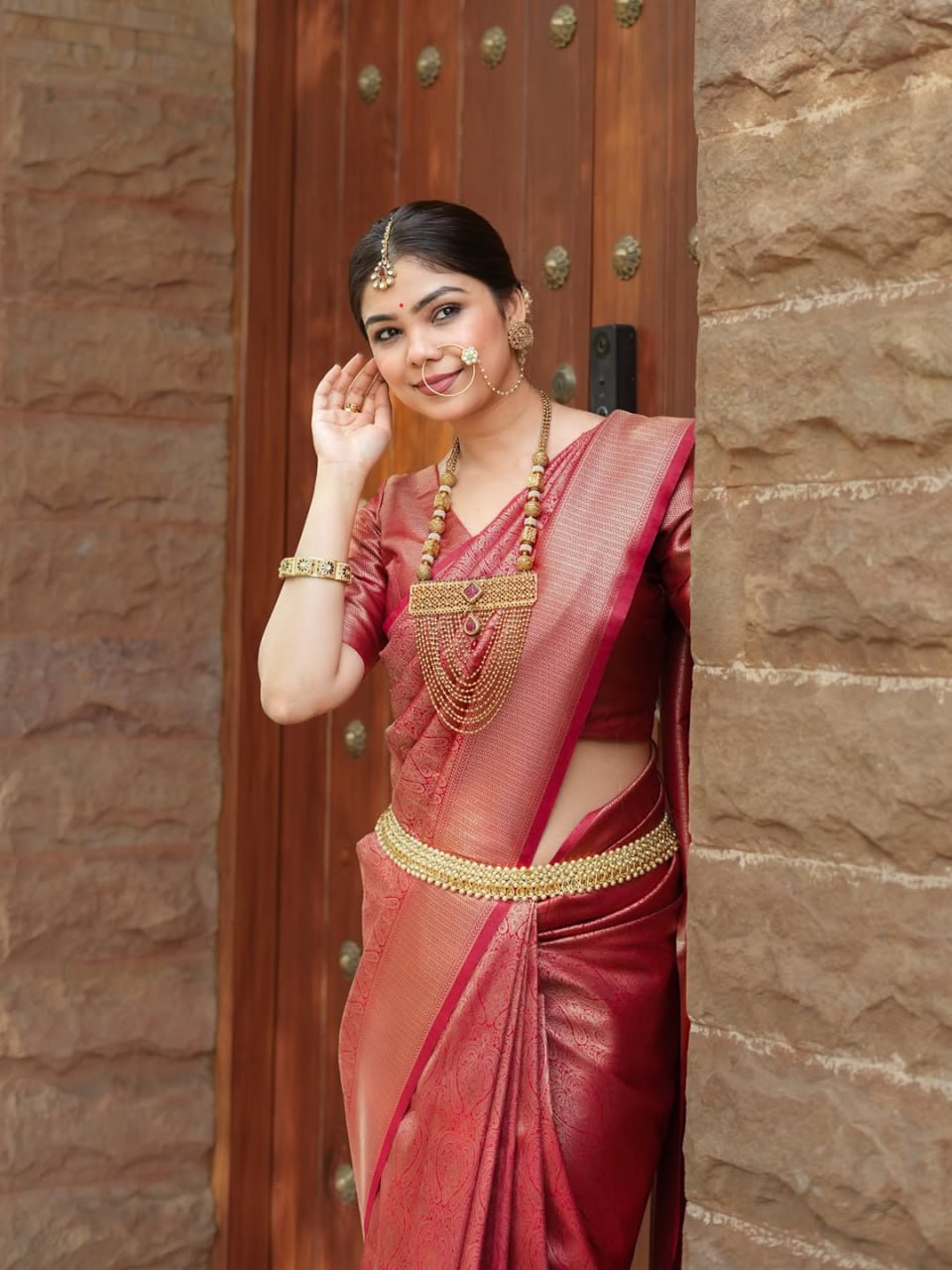 Banarasi Silk Saree With Zari Weaving Work