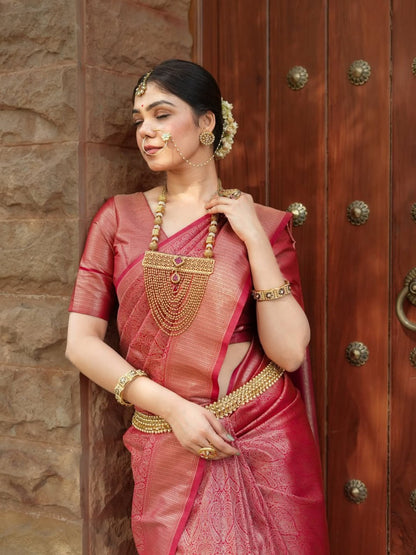 Banarasi Silk Saree With Zari Weaving Work