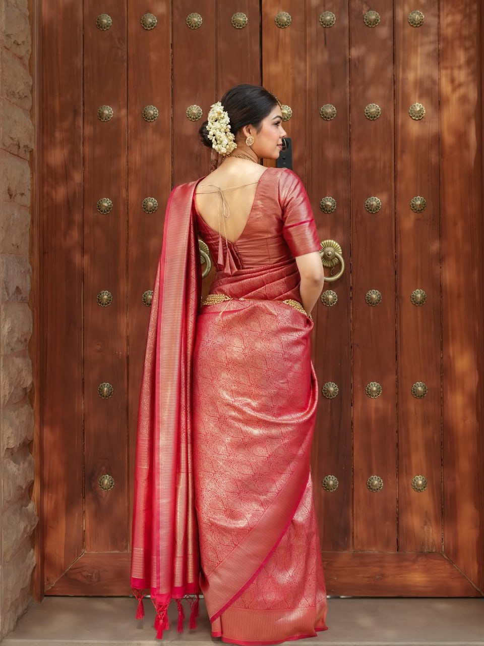 Banarasi Silk Saree With Zari Weaving Work