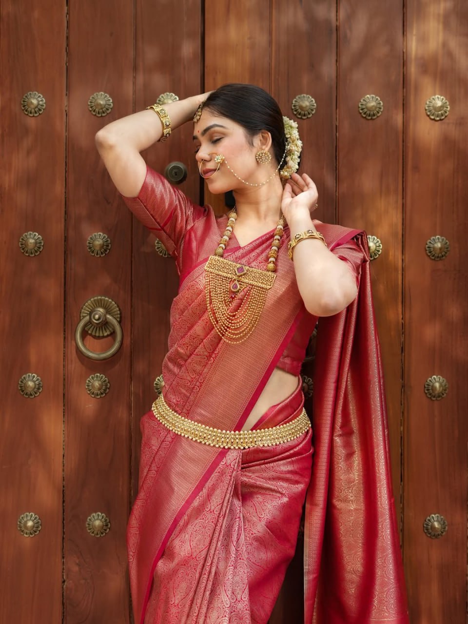 Banarasi Silk Saree With Zari Weaving Work