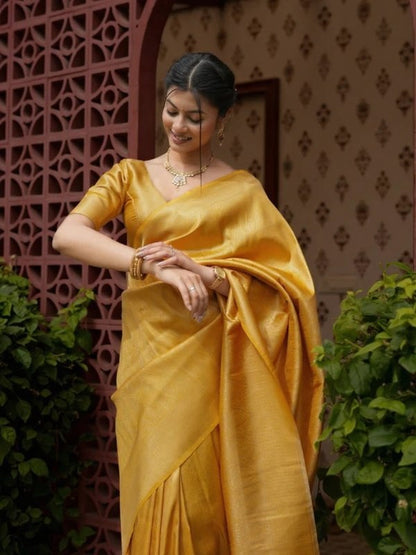 Banarasi Silk Saree With Zari Weaving Work