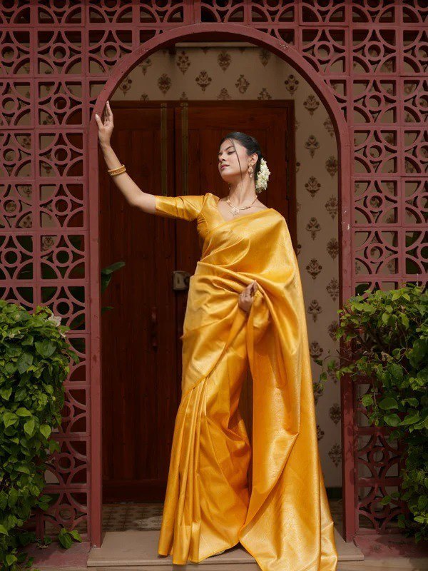 Banarasi Silk Saree With Zari Weaving Work
