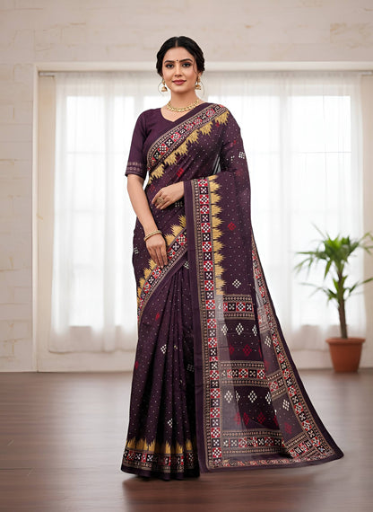 PURE COTTON HAND  BLOCK PRINT SAMBALPURI TEST SAREE