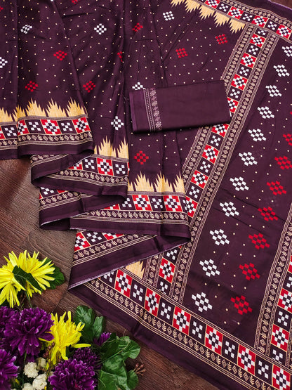 PURE COTTON HAND  BLOCK PRINT SAMBALPURI TEST SAREE