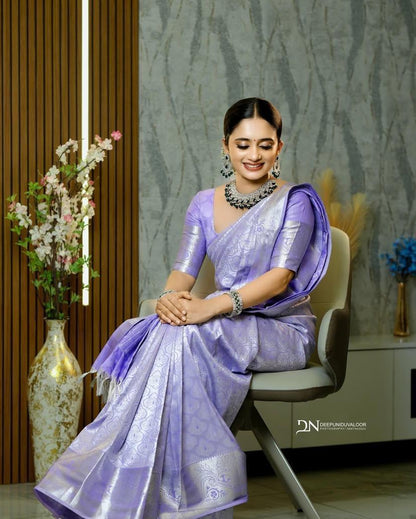 Banarasi Silk Saree With Zari Weaving Work