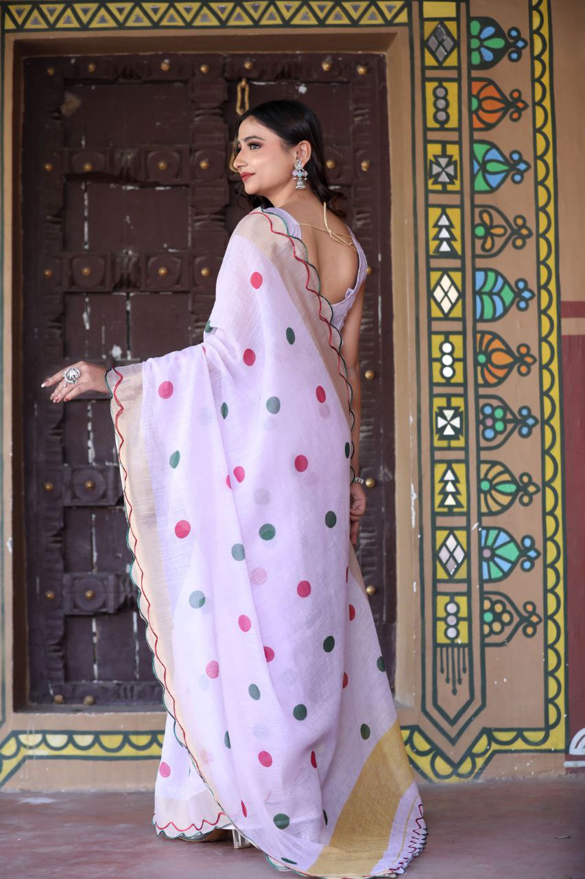 Sareewave Presents Designer Cotton Linen Silk Saree