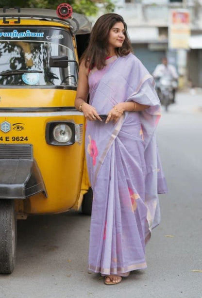 Sareewave Presents Designer Cotton Linen Silk Saree