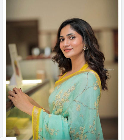Sareewave Presents Designer Cotton Linen Silk Saree