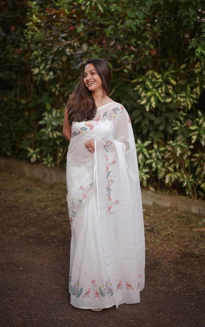 Sareewave Presents Designer Cotton Linen Silk Saree