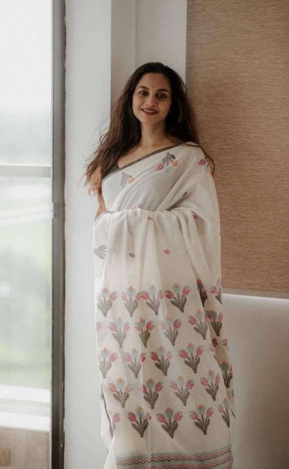 Sareewave Presents Designer Cotton Linen Silk Saree